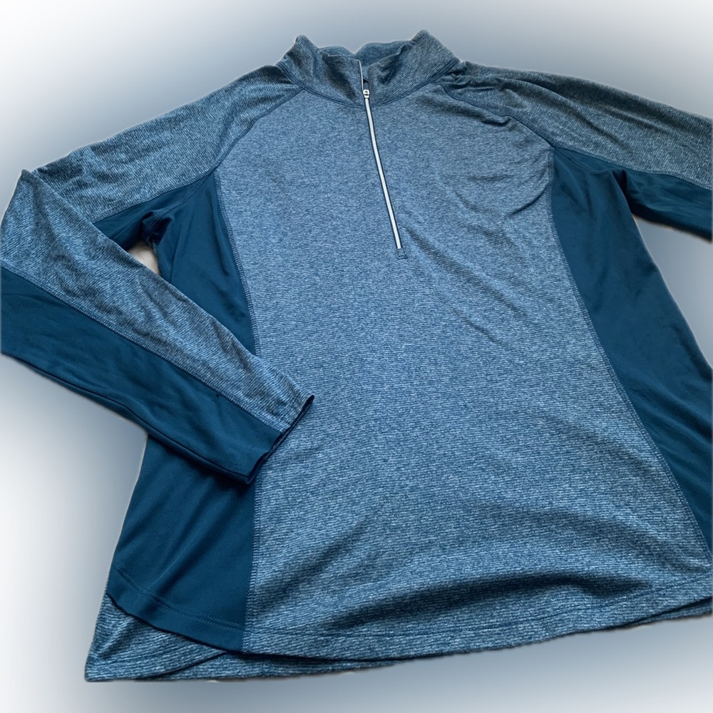 Quarter zip pullover ⛷️🎿 aqua green blue with thumb holes | XL | Danskin Now